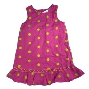 Bonnie Jean Toddler Dress Girls Pink Lime Green Polka Dot Size 4T Casual Dress